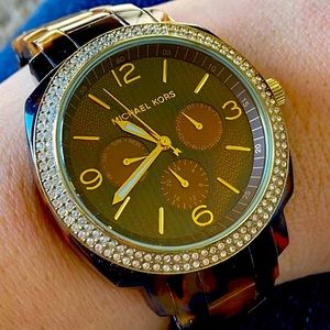 Michael Kors tortoise shell watch